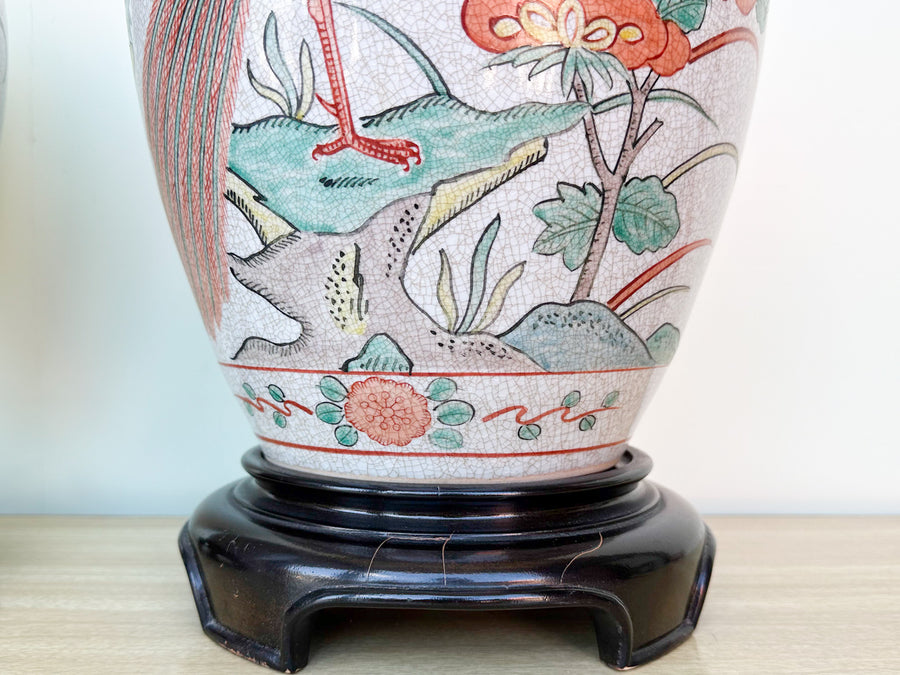Pair of Chinoiserie Chic Bird Lamps