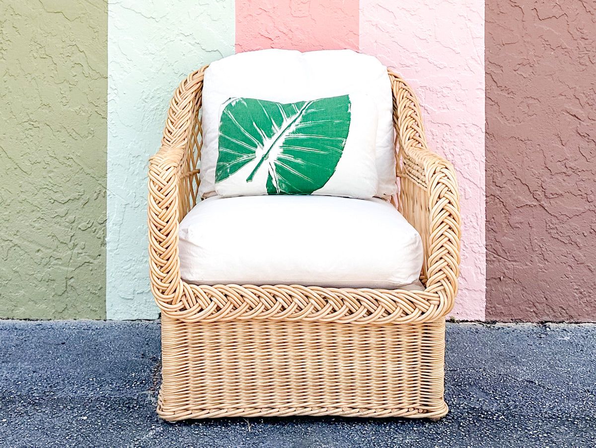 Bielecky Brothers Braided Rattan Lounge Chair
