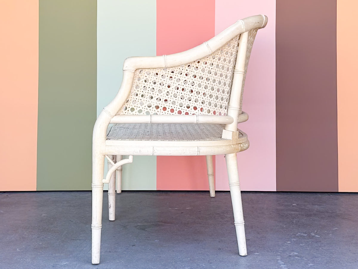 Faux Bamboo and Cane Bench