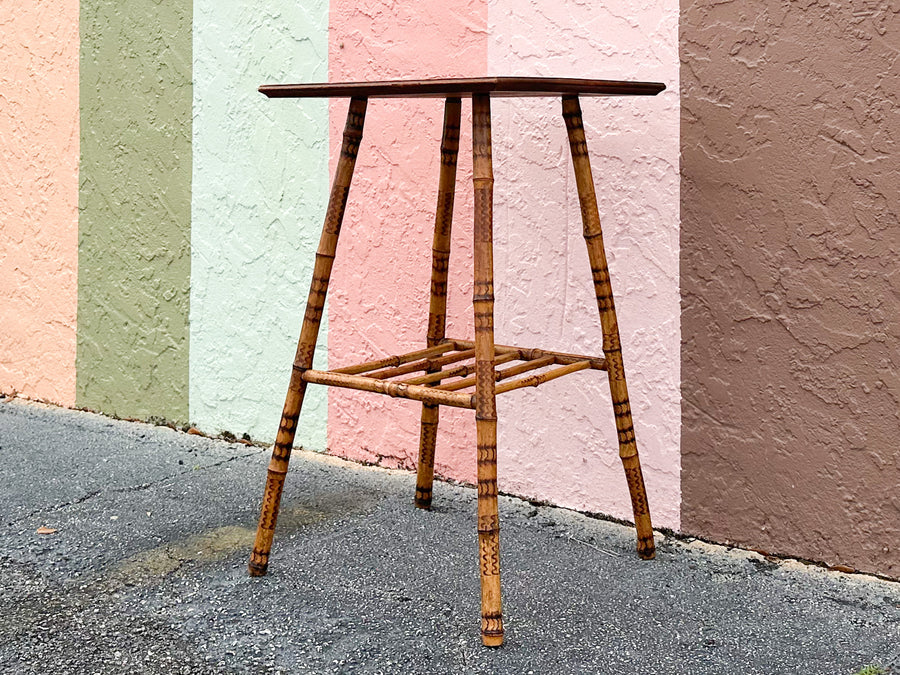Tortoiseshell Rattan Side Table