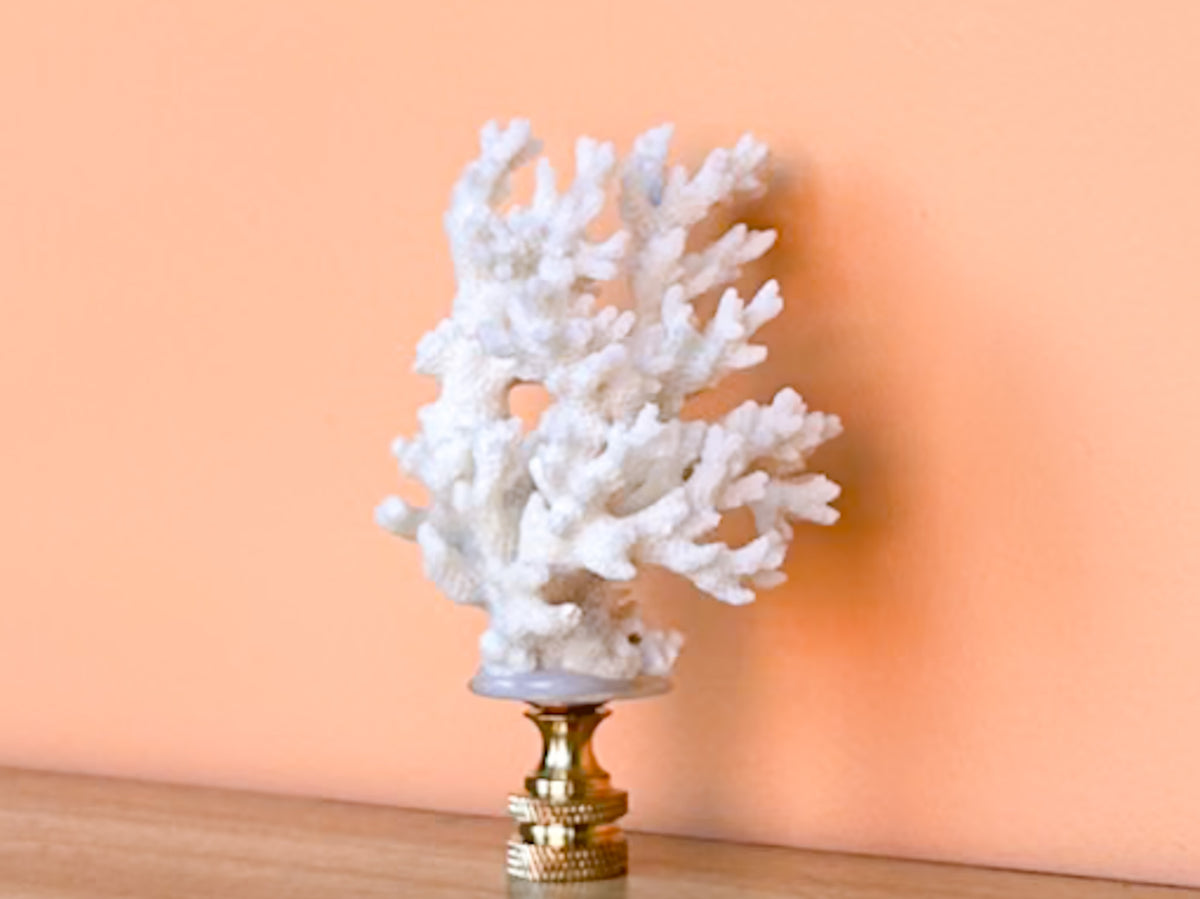 White Lace Coral Finial