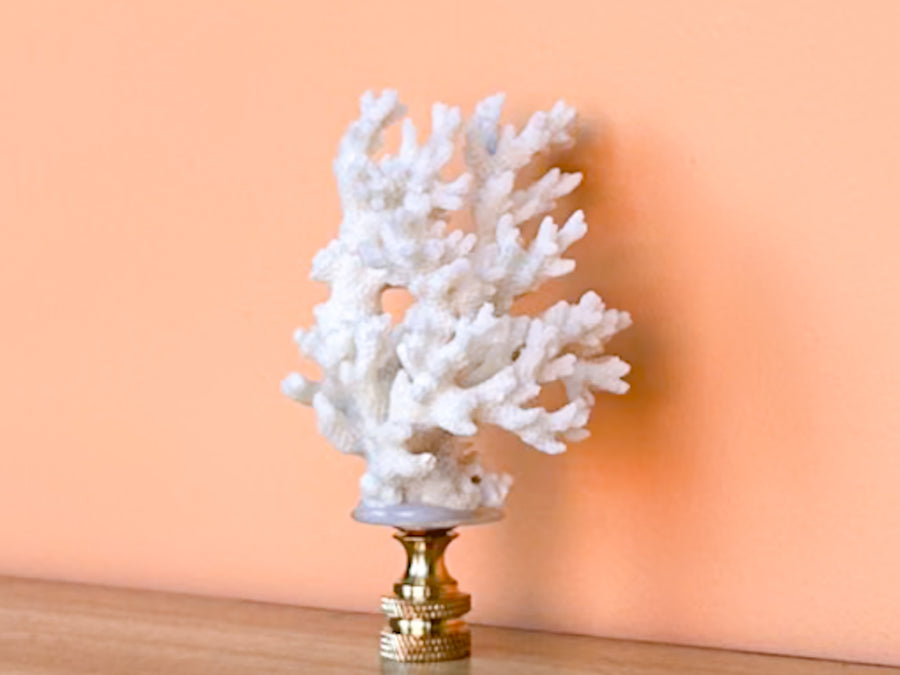 White Lace Coral Finial