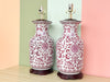 Pair of Chinoiserie Chic Rose Lamps