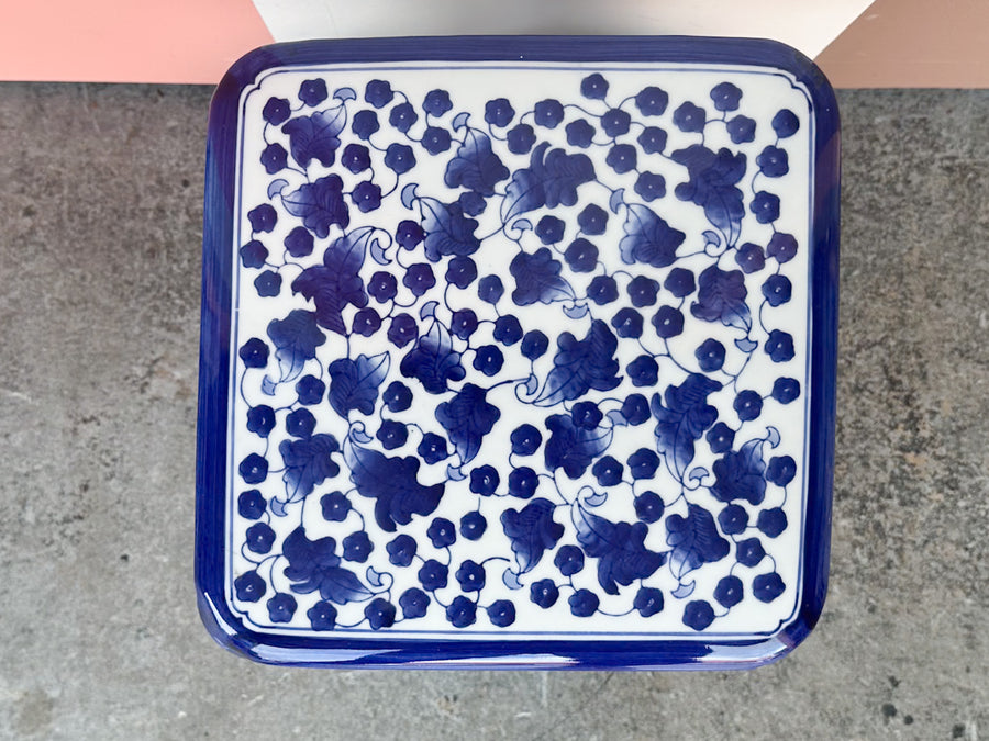 Pair of Blue and White Garden Seats