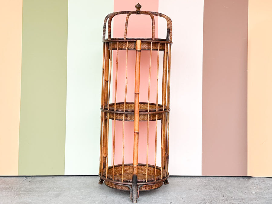 Round Rattan Etagere