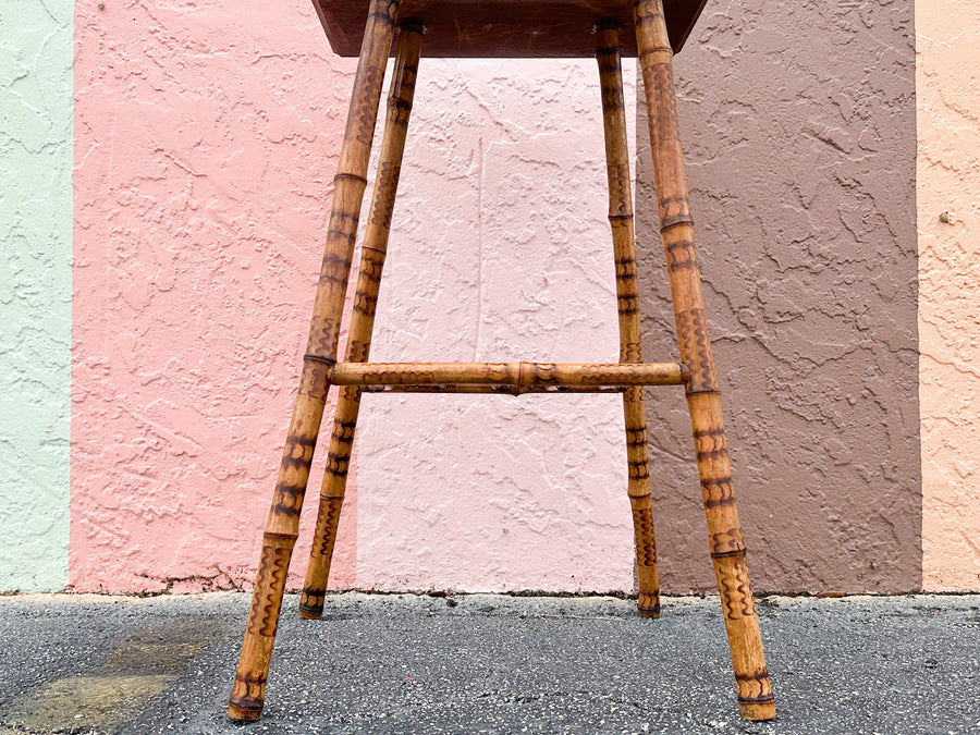 Tortoiseshell Rattan Side Table