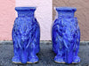Pair of Royal Blue Ceramic Elephants