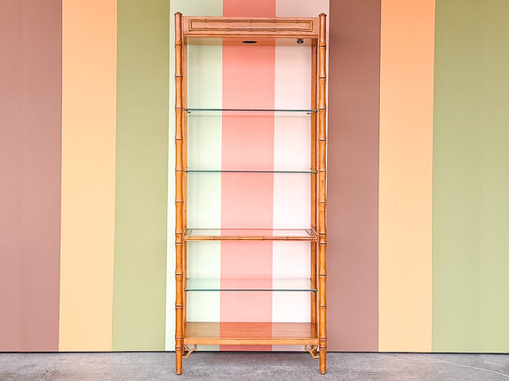 Handsome Thomasville Faux Bamboo Etagere