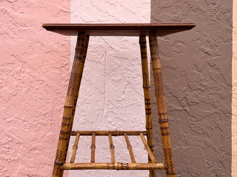 Tortoiseshell Rattan Side Table