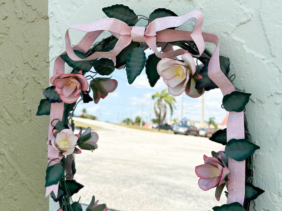 Petite Tole Bow and Rose Mirror