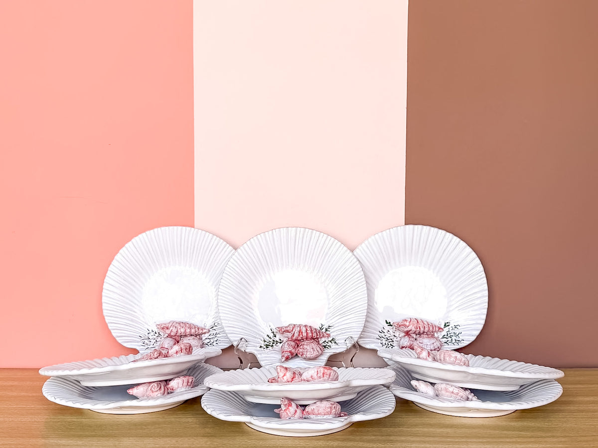 Set of Eight Portuguese Shell Plates