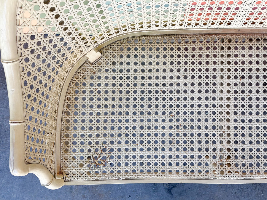 Faux Bamboo and Cane Bench