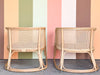 Pair of Rattan and Cane Barrel Chairs
