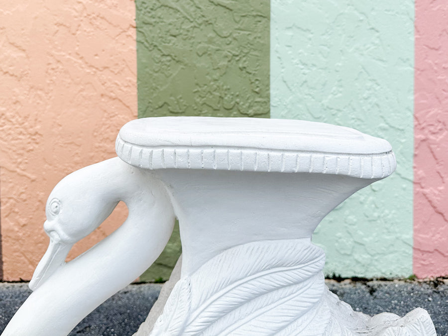 Pair of Plaster Swan Garden Seats