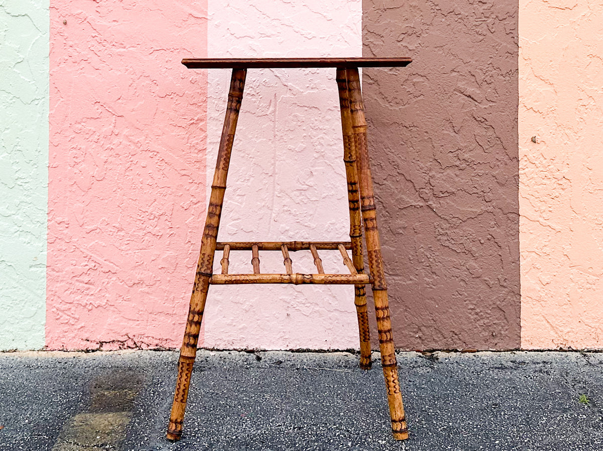 Tortoiseshell Rattan Side Table