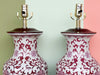 Pair of Chinoiserie Chic Rose Lamps