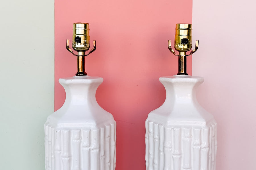 Pair of Faux Bamboo Lamps