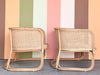 Pair of Rattan and Cane Barrel Chairs