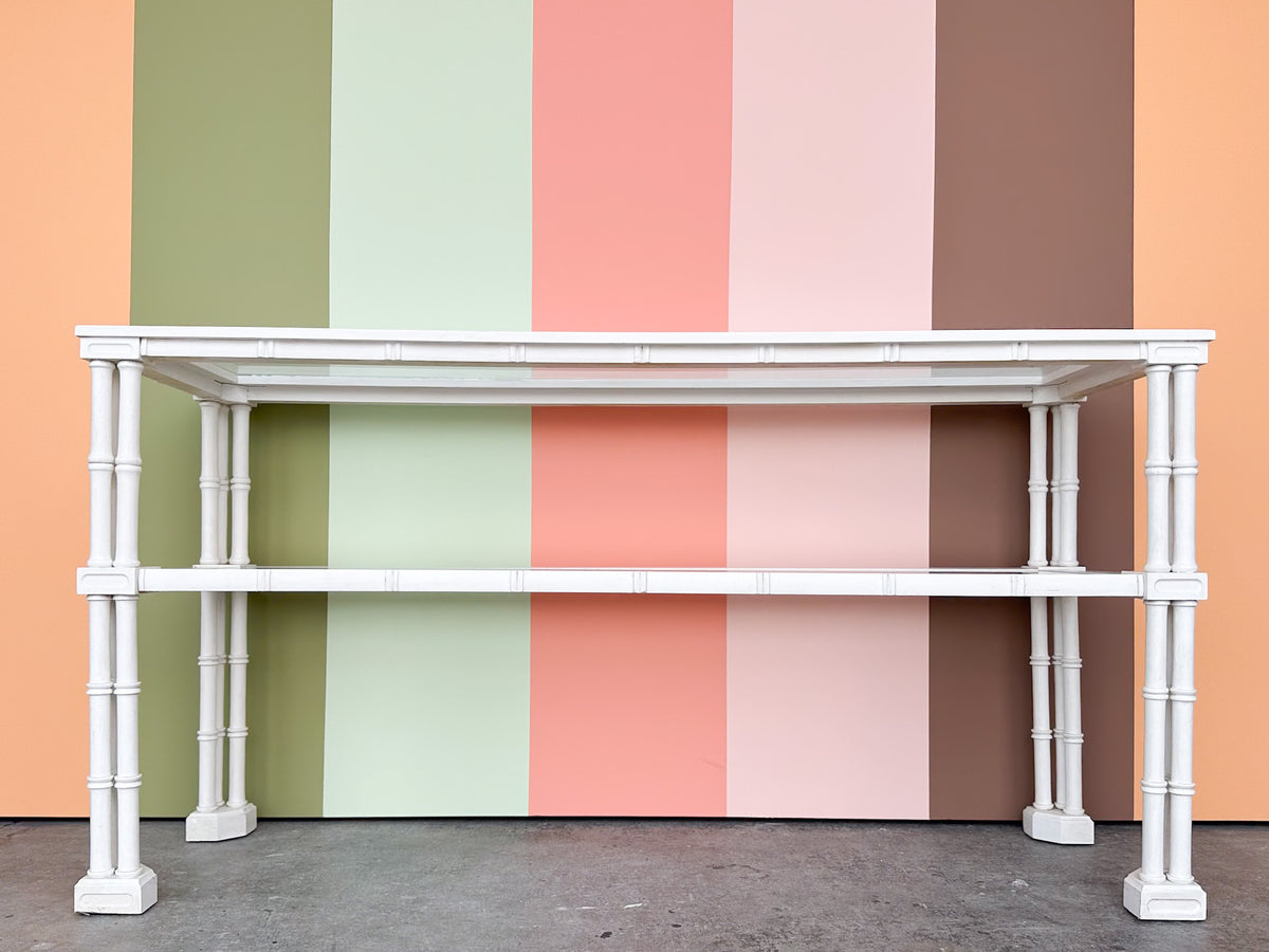 Tri Leg Faux Bamboo Console