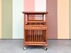 Tortoiseshell Rattan Bar Cart