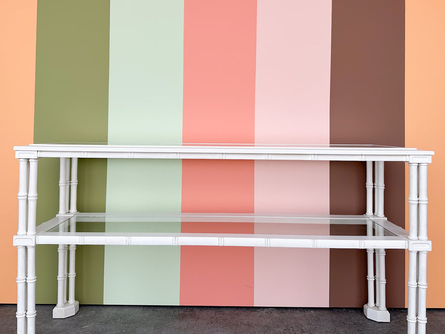 Tri Leg Faux Bamboo Console
