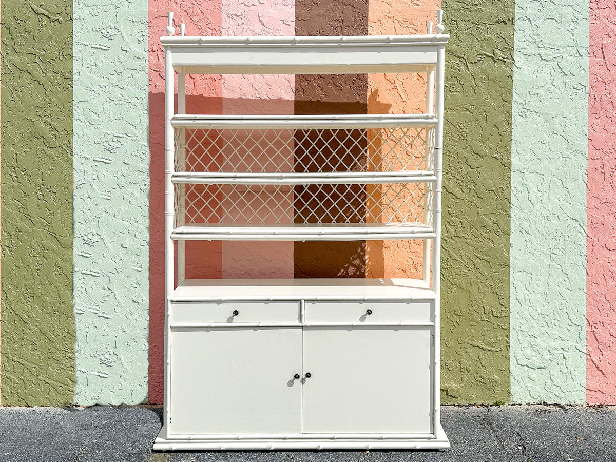 Oversized Ficks Reed Rattan Cabinet