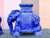 Pair of Royal Blue Ceramic Elephants