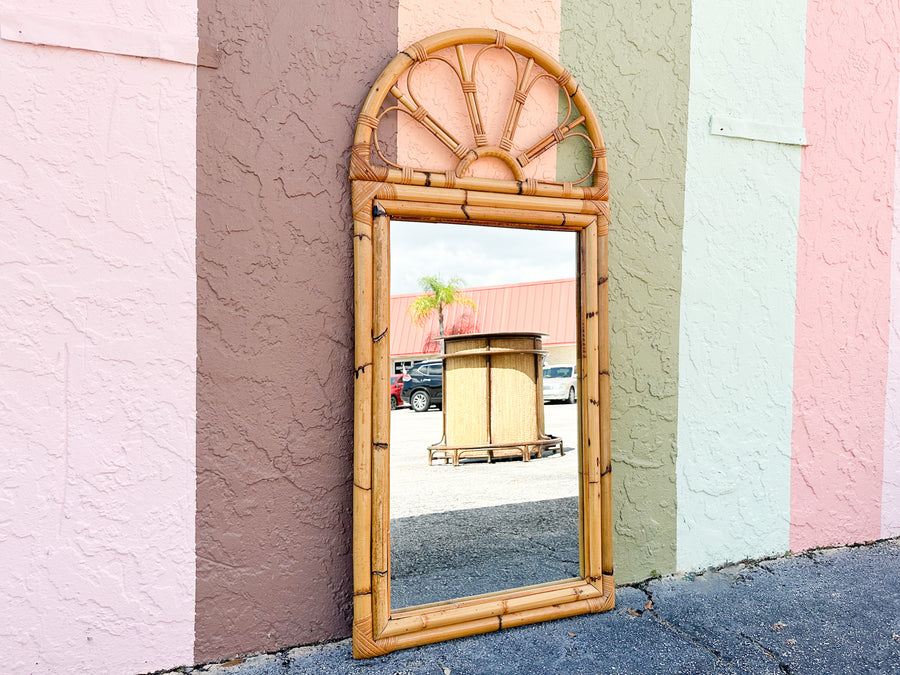 Old Florida Rattan Sunburst Mirror