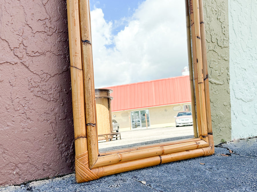 Old Florida Rattan Sunburst Mirror