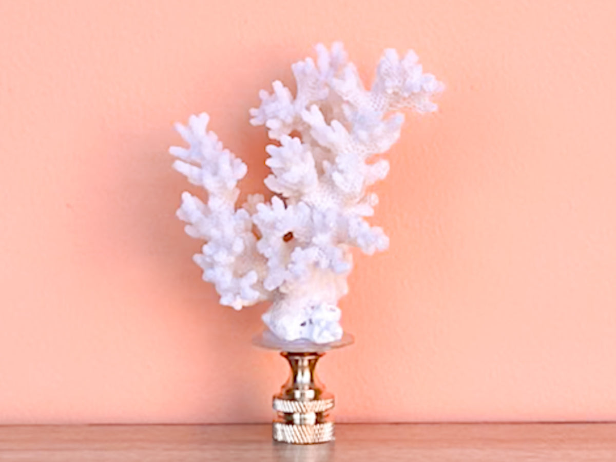 White Lace Coral Finial