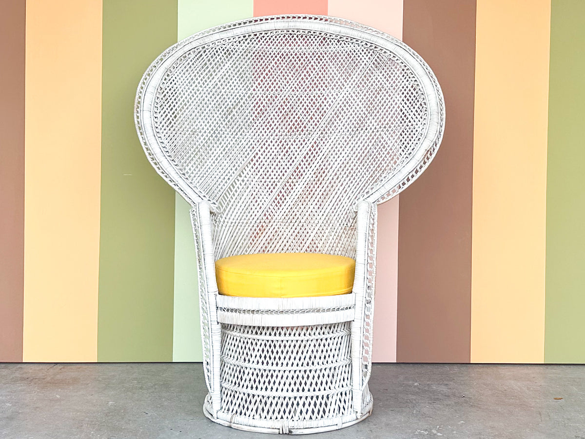 Painted Rattan Peacock Chair
