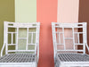 Pair of Painted White Rattan Side Chairs