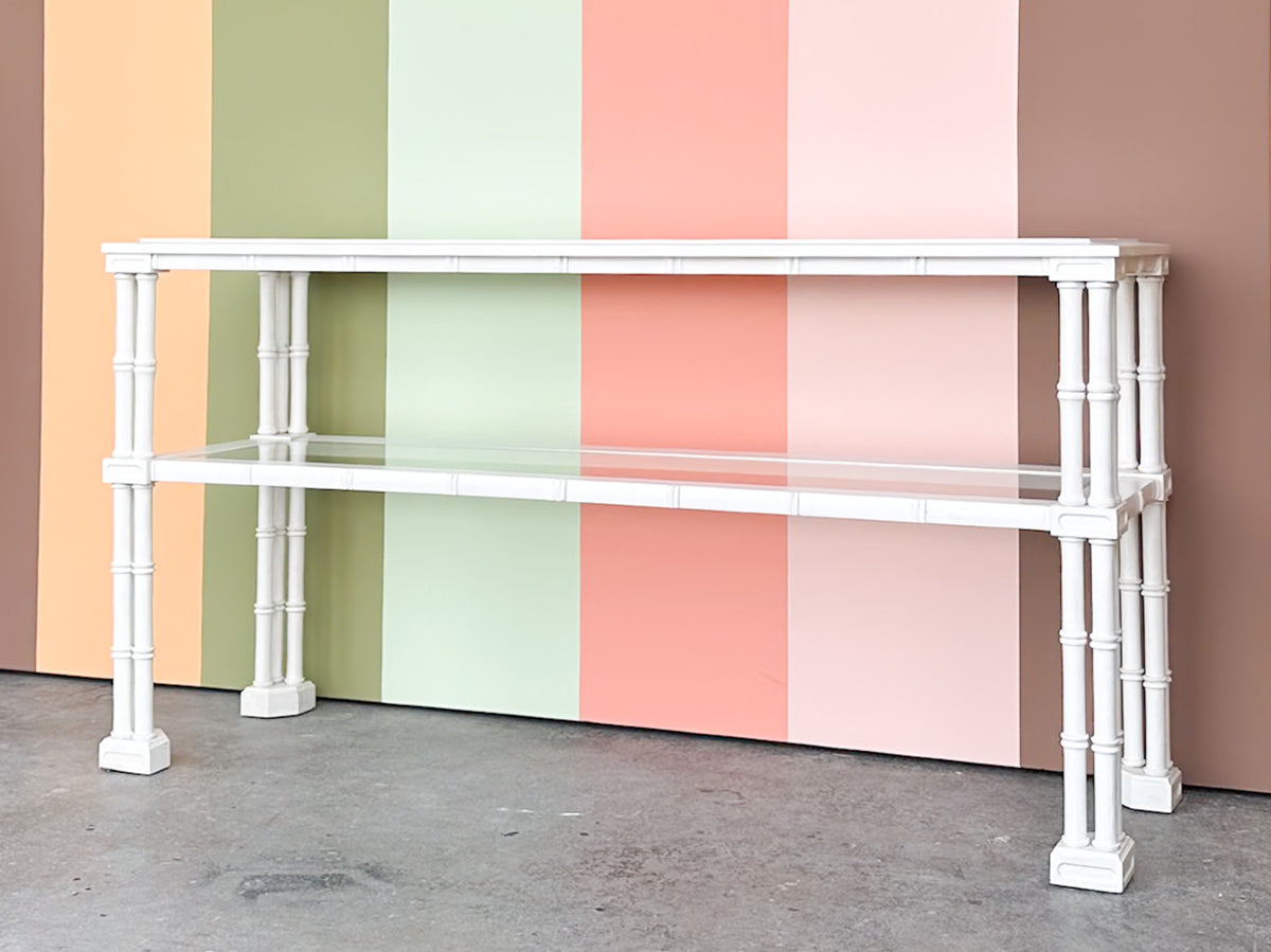 Tri Leg Faux Bamboo Console