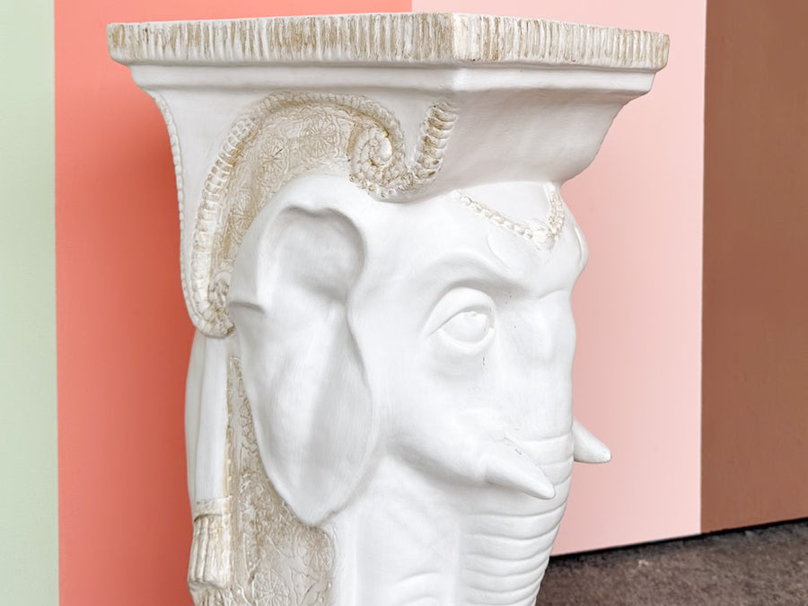 Trunks Up White Elephant Garden Seat