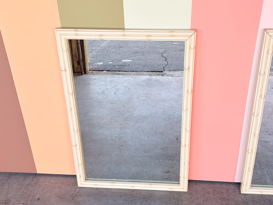 Pair of Simple Chic Faux Bamboo Mirrors