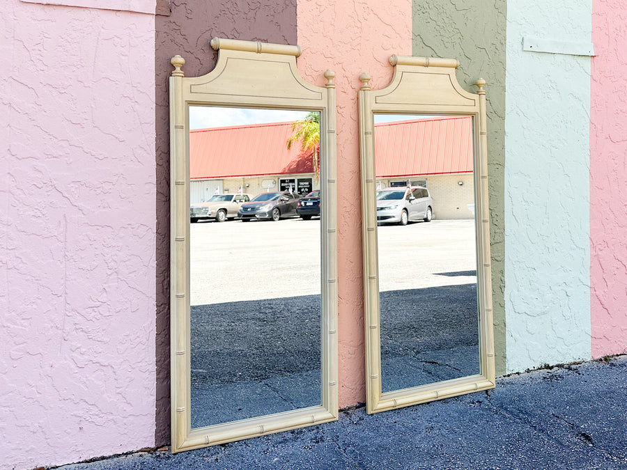 Pair of Faux Bamboo Mirrors