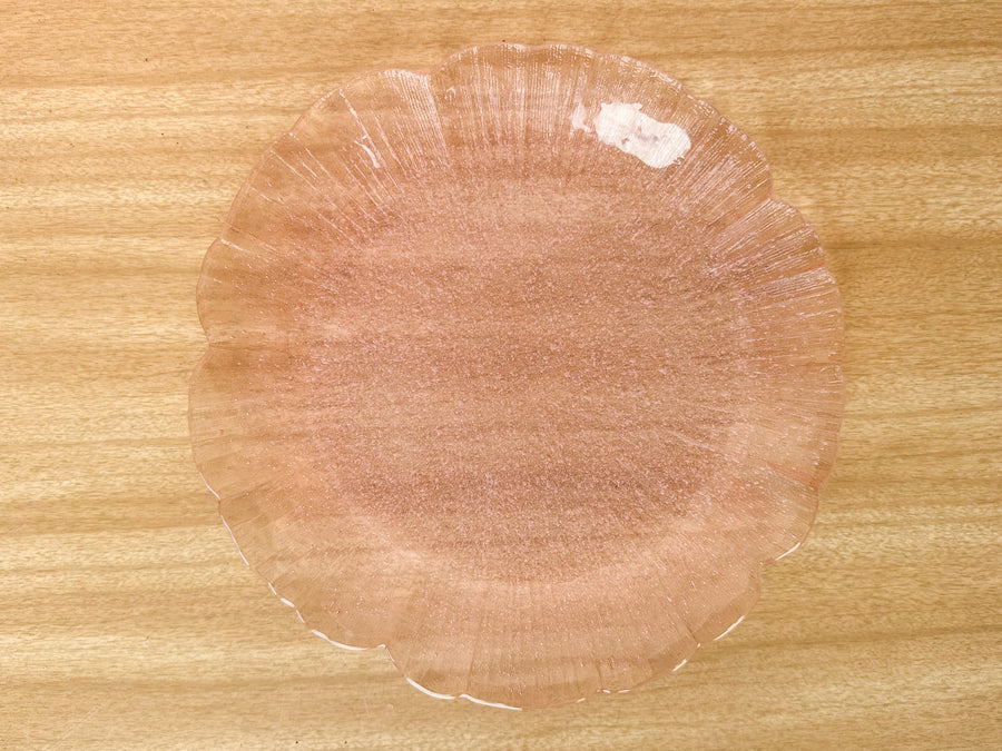Set of Eight Seeded Glass Petal Pink Plates