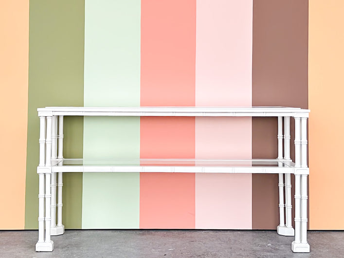 Tri Leg Faux Bamboo Console