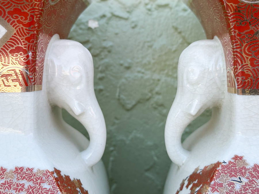Pair of Chinoiserie Lamps with Elephants