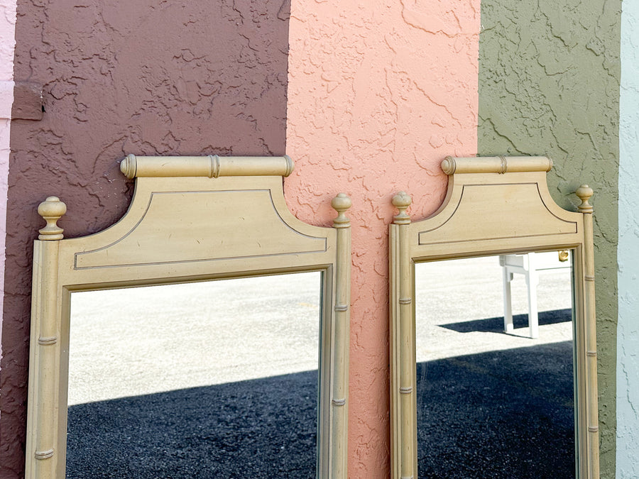 Pair of Faux Bamboo Mirrors
