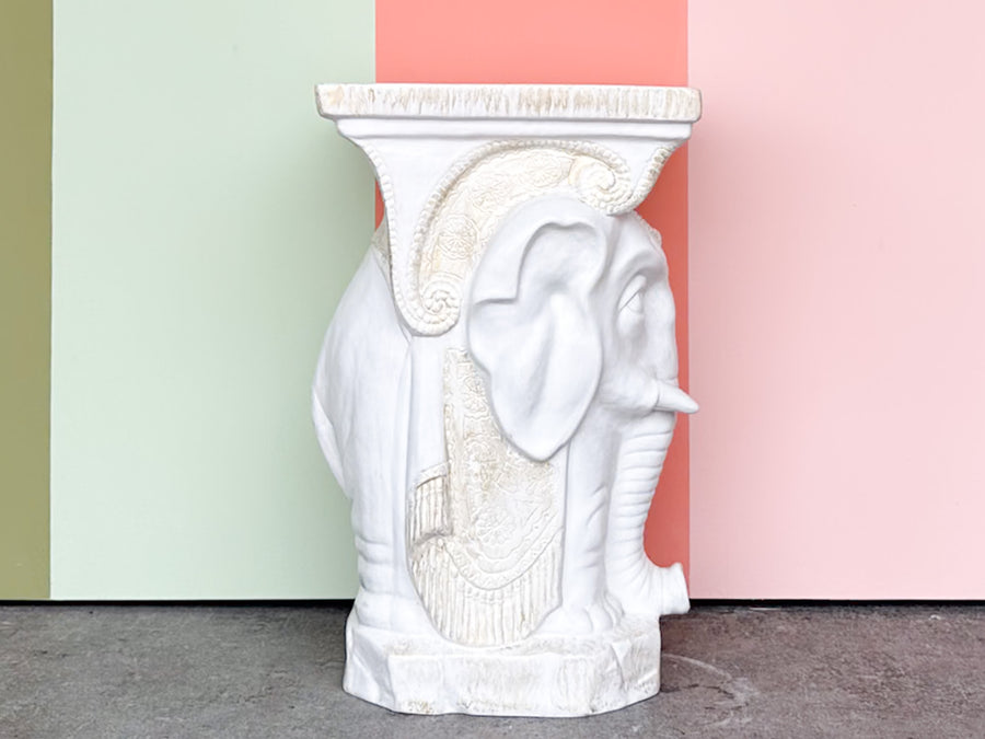 Trunks Up White Elephant Garden Seat