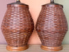 Pair of Cute Rattan Basket Lamps