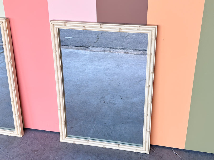 Pair of Simple Chic Faux Bamboo Mirrors