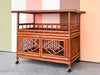 Tortoiseshell Rattan Bar Cart