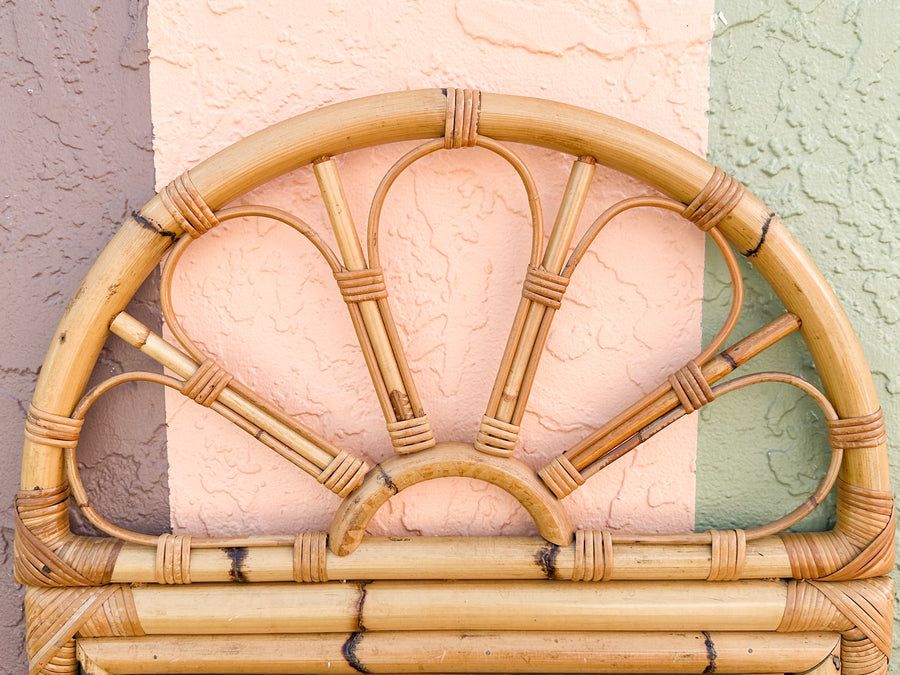 Old Florida Rattan Sunburst Mirror