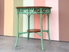 Green and Brown Rattan Side Table