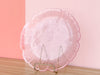 Set of Eight Seeded Glass Petal Pink Plates