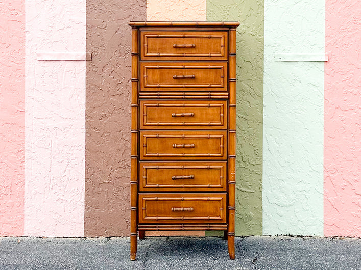 Handsome Faux Bamboo Tall Chest