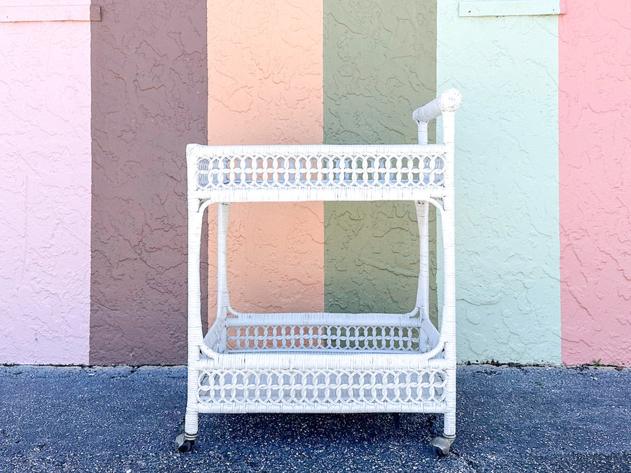 Wicker Chic Bar Cart