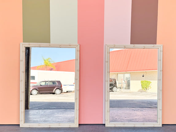 Pair of Simple Chic Faux Bamboo Mirrors